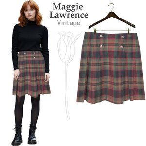 Maggie Lawrence Wool Blend Plaid School Girl Skirt